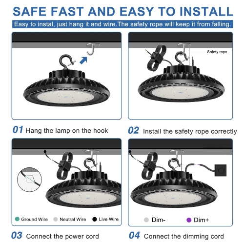 LED HIGH BAY LIGHT 150W 5000K 100-277VAC WITH MICROWAVE EXPANSION PORT 120°