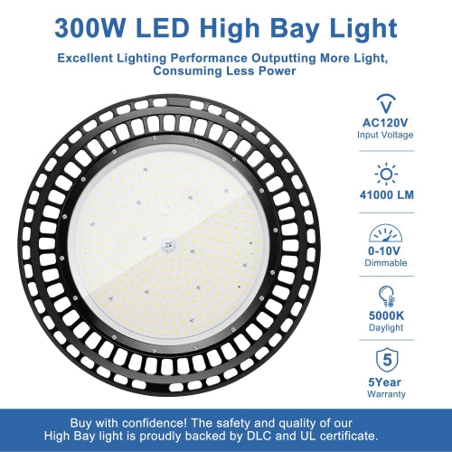 LED HIGH BAY LIGHT 150W 5000K 100-277VAC WITH MICROWAVE EXPANSION PORT 120°