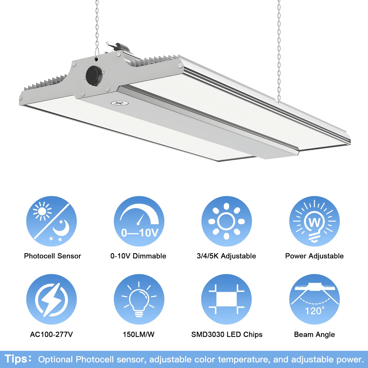 LED LINEAR HIGH BAY 300W 5000K 100-277VAC WHITE NO DIMMABLE