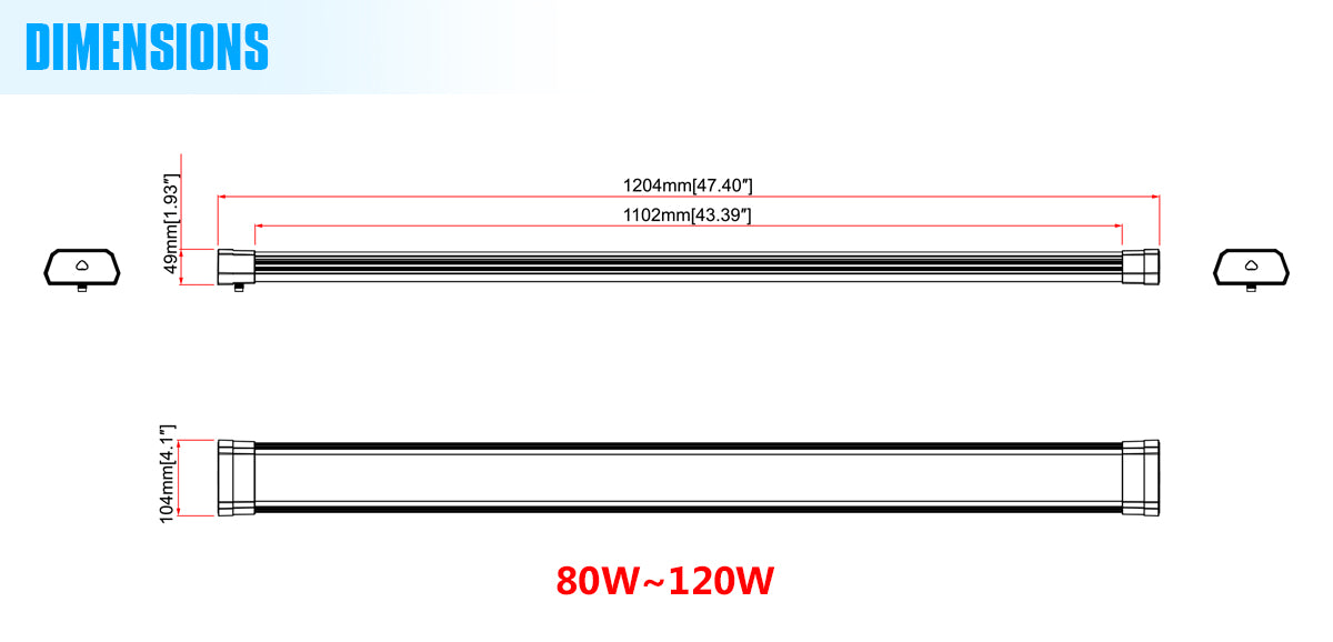 LED SHOP LIGHT 100W 1.1M 5000K 1PC/CTN,120VAC