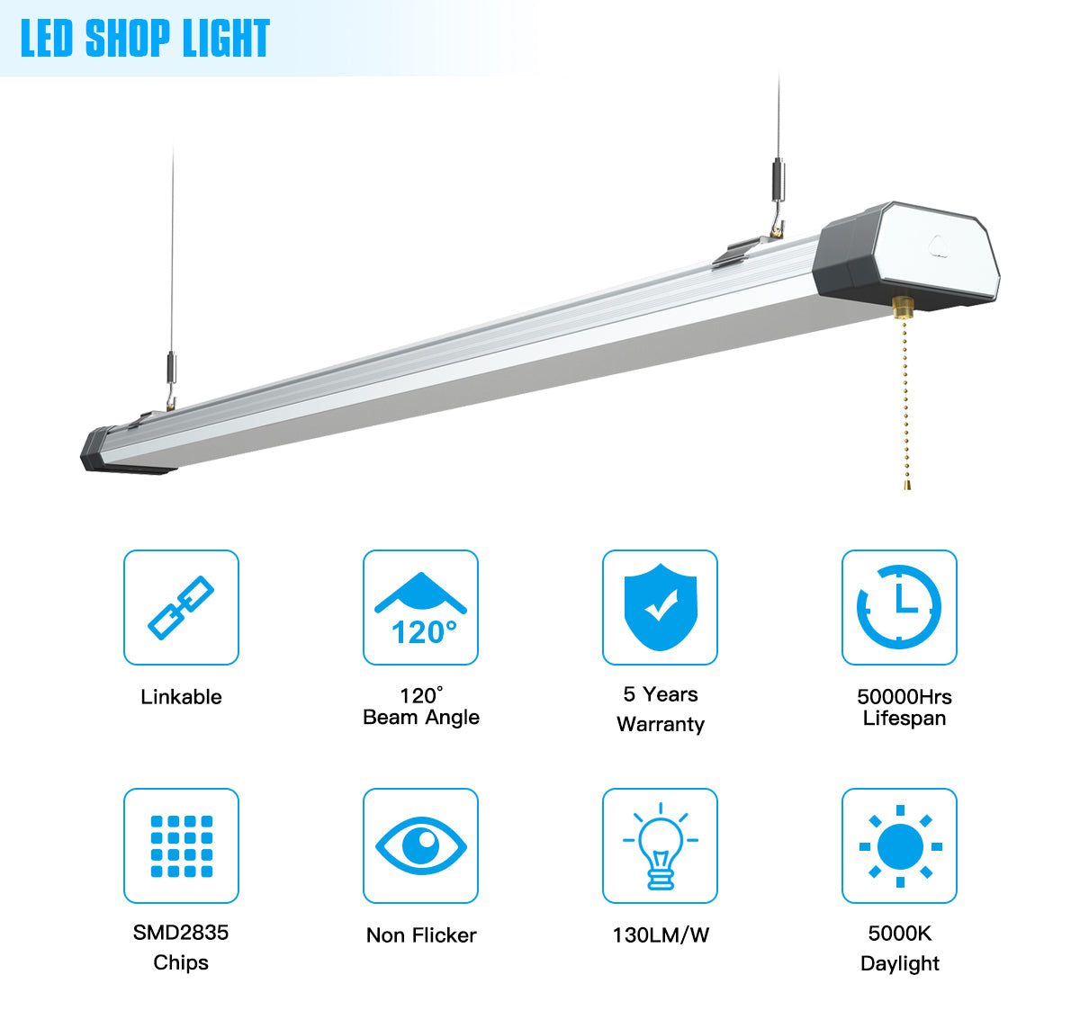 LED SHOP LIGHT 100W 1.1M 5000K 1PC/CTN,120VAC