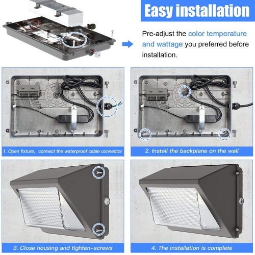 LED WALL PACK LIGHT 150W 5000K 100-277VAC PHOTOCELL